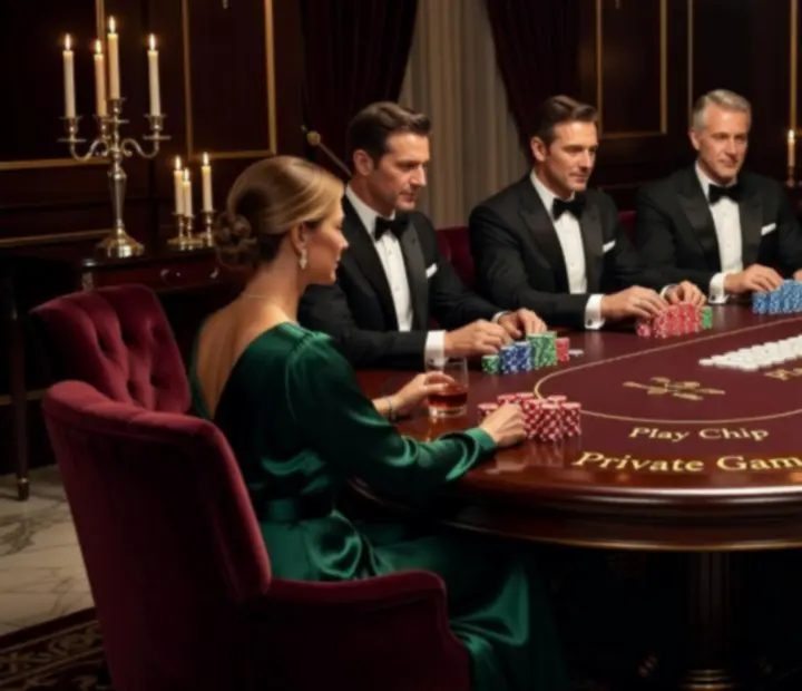 Elegáns VIP pókerasztal privát szalonban
